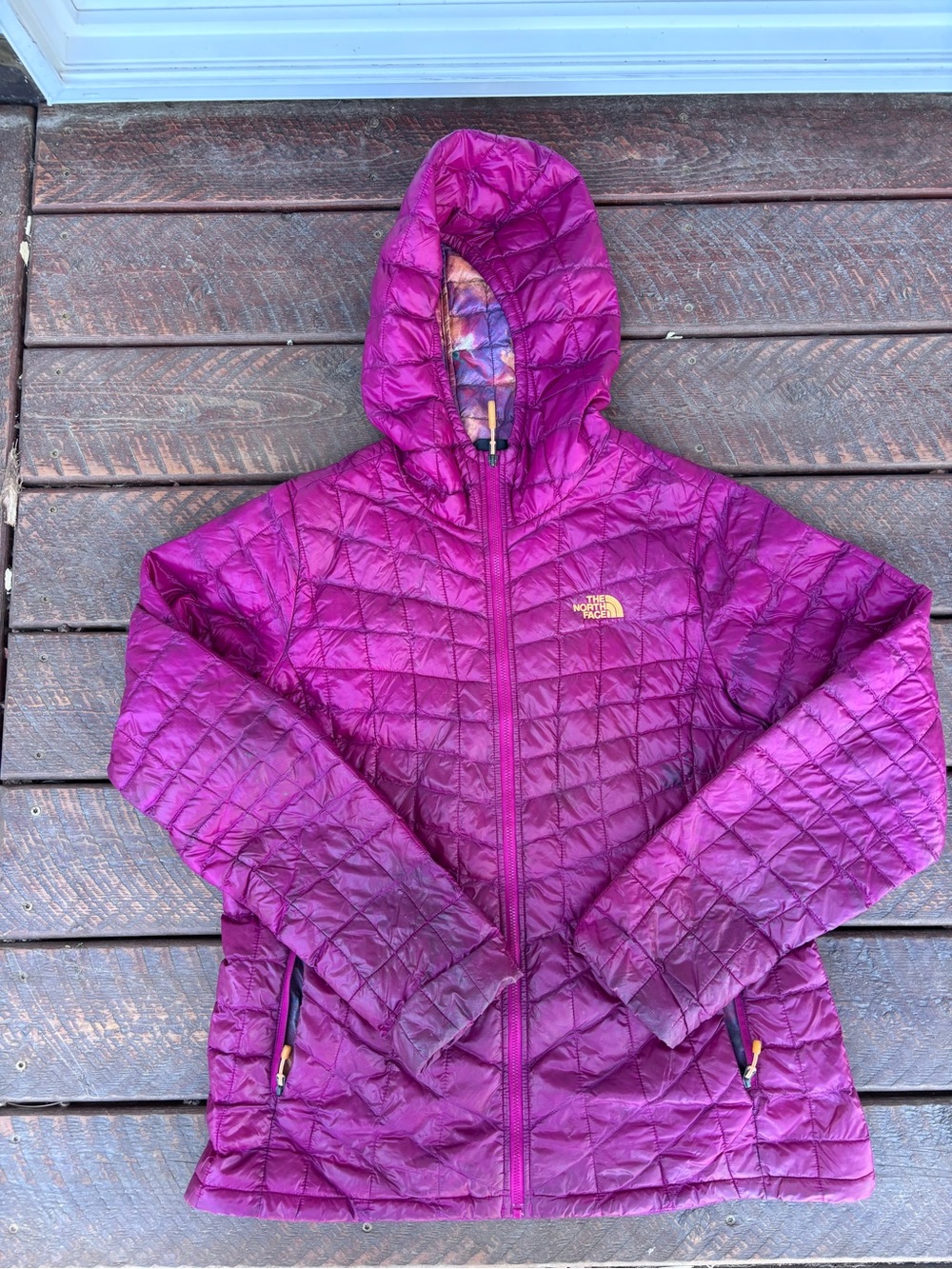 The North Face Quilted Hooded Jacket - Magenta